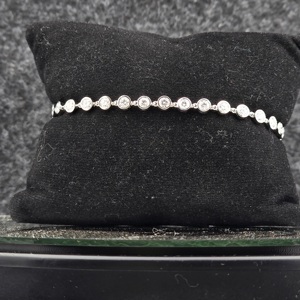 Luxury Bezel Set Tennis Bracelet for Women 925 Sterling Silver Plated Sparkling Round Diamond Cut Link Bracelet Jewelry - Product Image 1