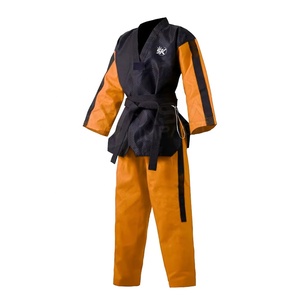 Uniforme de Taekwondo Profesional Antideslizante de Algodón Ligero Negro y Rojo de Primera Calidad, Conjunto de Dobok para Competencia de Poomsae, Artes Marciales - Product Image 3