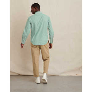 Chemise habillée en satin 100 % coton à motif cachemire pour homme – Manches longues, tricotée, formelle/décontractée, boutonnée - Product Image 5