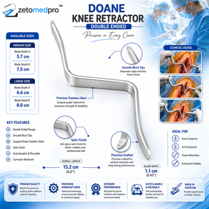 เครื่องถ่างเข่า DOANE แบบสองด้าน ใบมีดขนาดกลาง-ใหญ่ 5.7 ซม. 7.5 ซม. 6.6 ซม. 8 ซม. รุ่น Deep Zetomed Pro - Product Image 2