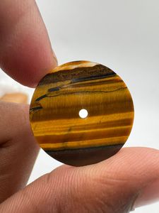 Esfera de Reloj de Piedra Natural Ojo de Tigre Dorado 24.50mm 0.70mm |   Esfera de Piedra Pulida para Relojes Automáticos Personalizados - Product Image 1