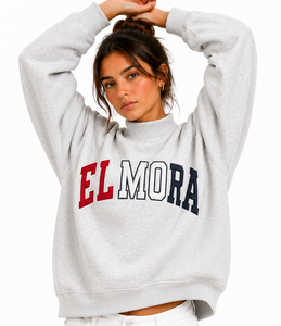 Sweat-shirt à col montant oversize pour femme El Mora avec logo personnalisé brodé, en molleton de coton doux, style streetwear décontracté - Product Image 4