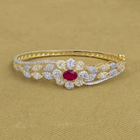 Bracelets et bracelets de mode Kada ouvrable avec placage à 2 tons et accent de zircone cubique