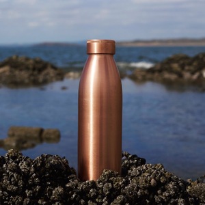 Pure Copper <b>Bottle</b> with Screw Cap Reusable Metal <b>Water</b> <b>Bottle</b> for Office Travel Gym and Daily Hydration - Product Image 2