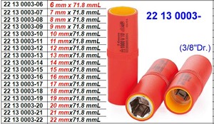 Douille isolée 3/8" 1000V avec certificat GS-VDE - Product Image 2