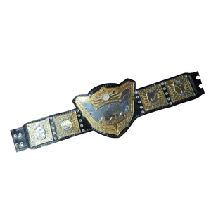 Ceinture de champion du monde de la lutte personnalisable, plaquée or de qualité supérieure, avec sangle en cuir noir - Product Image 6
