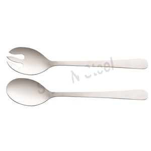 Mirror Polish Stainless Steel <b>Salad</b> <b>Tools</b> Dishwasher Safe Fork and Server Set Metal <b>Salad</b> Utensils - Product Image 1