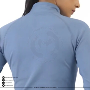 Women's Solid Blue Full Zip <b>Yoga</b> <b>Jacket</b> Stand Neck Long Sleeve Breathable Spandex Polyester Sportswear Regular Fit - Product Image 5