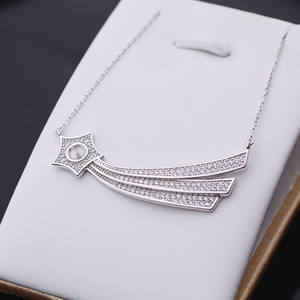 Bijoux pour femmes en argent S925, chaîne de clavicule à 6-7 perles, accessoires de bricolage avec support vide pour pendentif, bandeau, collier - Product Image 4