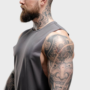 Sweat à capuche d'hiver en molleton de haute qualité avec cordon de serrage réglable pour hommes, vente en gros, 100 % coton, sans manches - Product Image 5