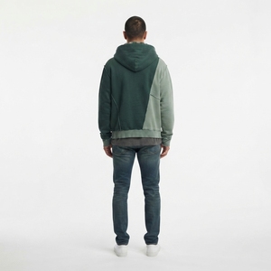 Sweat à capuche zippé asymétrique personnalisé pour homme, style vintage délavé, coupe droite, molleton brossé 280 GSM, streetwear européen - Product Image 2