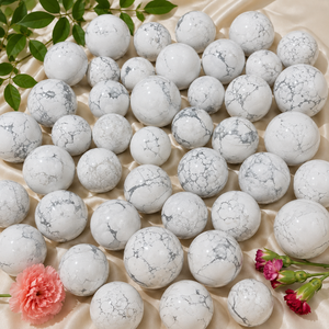 Boules sphériques en howlite naturelle, pierres précieuses blanches polies, pierres de guérison, décoration, vente en gros, Feng Shui, amour, méditation, cadeaux - Product Image 3