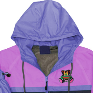 <b>Men's</b> <b>Purple</b> Hooded Streetwear Solid Color Embroidered Logo Windproof Breathable Eco-Friendly Polyester/Nylon Midweight Full - Product Image 2