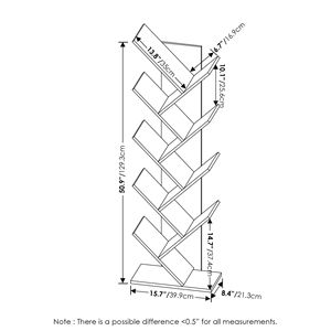 Libreria a 9 Ripiani a Forma di Albero per Espresso, Design Verticale per Esporre Libri e Decorazioni - Product Image 4