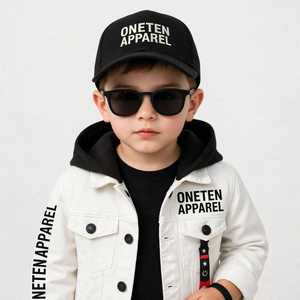 ONETEN APPAREL Ensemble de survêtement à capuche 2-en-1 pour garçons, 100% Coton, Hiver, à ourlet fendu, color block, avec veste et pantalon imprimés lettres, style streetwear - Product Image 6