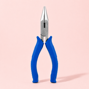 Pince à bec long, pince à bec fin avec mâchoires dentelées de précision et poignée bleue confortable pour réparation électrique, bricolage et atelier - Product Image 1