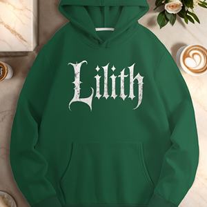 Sudaderas con capucha estilo gótico Lilith text para mujer - Product Image 1