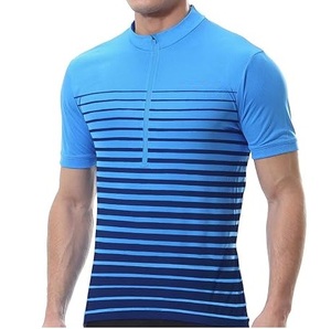 Ropa Deportiva al por Mayor, Jersey de Ciclismo Ajustado y Elástico, Color Azul, con Cierre, para Hombre - Product Image 3