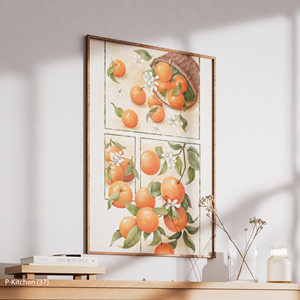 Impression sur toile pour cuisine, affiche illustrative botanique de fruits oranges, décoration murale scandinave pour la cuisine à la maison - Product Image 3