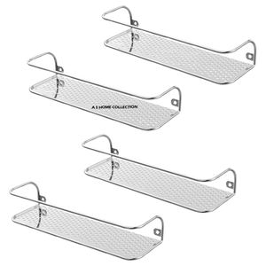 Modern Four-Tiered Iron Metal Spice Rack Black Finished Storage <b>Shelves</b> & <b>Units</b> <b>Corner</b> Cabinet Organizer Standing Type - Product Image 6