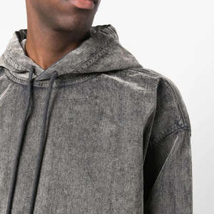 Sudadera con Capucha para Hombre, Lavado Ácido, Dobladillo en Contraste, Corte Regular, Estilo Urbano, 100% Algodón, Moda Otoñal, Personalizable y al por Mayor OEM - Product Image 5