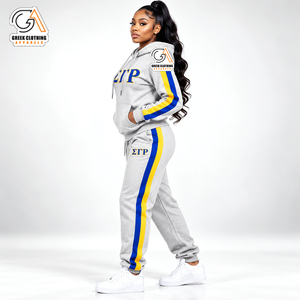 Vêtements grecs, ensemble de survêtement en molleton 100% coton écologique, taille plus, Sigma Gamma Rho, sweat-shirt à capuche brodé - Product Image 3