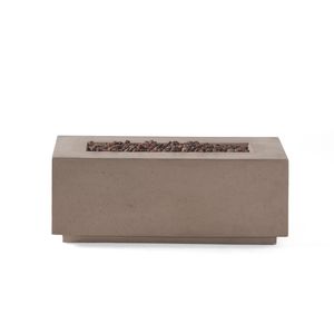 Brasero rectangulaire extérieur au propane en béton MgO de 40 000 BTU, 40 po, gris foncé - Couvercle de réservoir non inclus - Product Image 2