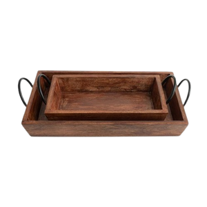 Plateaux et plats de service en bois de manguier pour desserts, apéritifs et collations – Forme personnalisée pour hôtels, restaurants, tables et décoration intérieure - Product Image 1