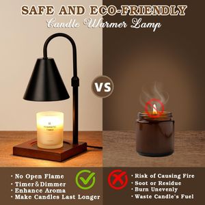 Modern Dimmable Candle Warmer Lamp with <b>Timer</b> for Men/Women Birthday & Valentine's Day Gifts Black Color - Product Image 4