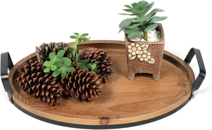 Wooden <b>Tray</b> <b>Decorative</b> Metal and Wood <b>Tray</b> Wood Serving <b>Tray</b> - Product Image 3