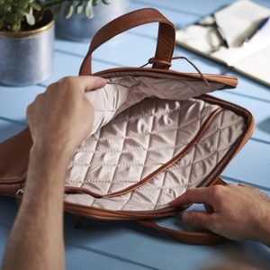 Maletín de Lona Encerada y Cuero Vintage Impermeable de Estilo Clásico Premium, Bolsa Grande para Portátil de Cuero, Bolsos de Hombro de Cuero - Product Image 1