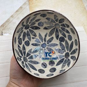 Cuenco de laca de cáscara de coco natural de fábrica de Vietnam, venta al por mayor, suministro a granel, cuenco de nácar, ¡el más vendido! - Product Image 1