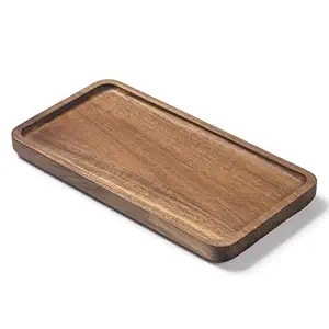 Bandeja de Servir de Madera de Acacia con Asas |   Bandeja Rectangular de Madera para Té y Café para Uso en el Hogar y Hoteles - Product Image 5