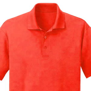 Style décontracté intemporel, chemise tendance pour homme, couleur unie rouge, manches courtes, tricotée, coupe régulière, boutons, 100% polyester - Product Image 2