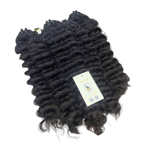 Premium Deep Wave Body Wave Cabello Humano Straight Wavy Natural Black Weft <b>Extensions</b> Raw Weft Bundles Brown Wigs - Product Image 1