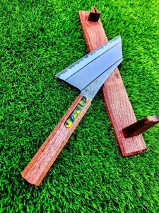 Cuchillo de Chef Industrial Ecológico Hecho a Mano, Hoja de Acero al Carbono Extra Afilada, Forjado, Ambidiestro, Estilo Vikingo, Mango de Madera, 8-9.9 pulgadas - Product Image 3