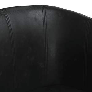 <b>Black</b> Faux Leather <b>Tub</b> <b>Chair</b> with Footstool for Living Room - Product Image 6