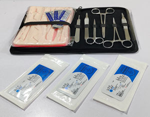 Kit complet de pratique de suture certifié CE pour étudiants en médecine vétérinaire - Ensemble d'instruments de chirurgie générale avec plaques de peau et plaies - Product Image 5