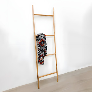 Best selling <b>bathroom</b> <b>accessories</b> cane free standing towel rack ladder rattan blanket ladders - Product Image 2