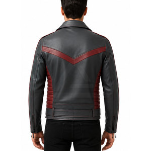 Custom Leather <b>Biker</b> <b>Jacket</b> Featuring Modern Slim Fit Premium Quality Leather And Timeless Streetwear Design For Men - Product Image 4