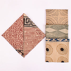 Ensemble de bandanas Bagru en coton faits à la main, multi-imprimés, style luxe, bandanas indiens bohèmes, foulard pour le cou, accessoires pour cheveux vintage - Product Image 5
