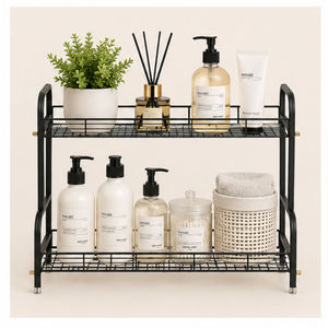 Countertop Organizer Kitchen <b>Storage</b> Shelf with Open Wire <b>Baskets</b> for Spices Seasonings Condiments Jars <b>Large</b> Capacity Rack - Product Image 2