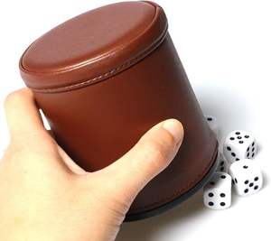 Juego de 10 Vasos para Mezclar Dados, Hechos a Mano, con Forro de Fieltro Clásico y Cuero PU, Silenciosos, para Fiestas y Bares - Product Image 4