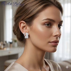 Boucle d'oreille en argent zircon cubique du célèbre designer Produit de pierres précieuses en vrac élégant - Product Image 1