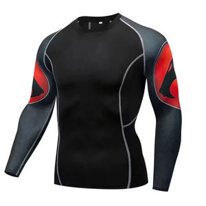 100_ Rashguard à manches longues en tissu de qualité pour hommes, nouveau design, col rond, pour la gym et le fitness, pour adultes - Product Image 6