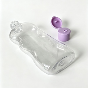 Bouteille en plastique PET transparente de 300 ml avec bouchon à clapet violet, récipient vide portable pour cosmétiques, shampoing, lotion, savon liquide - Product Image 3