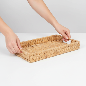 <b>Large</b> Vintage Natural Water Hyacinth <b>Basket</b> Woven Handmade Storage Organizer for Decoration Decorative Nesting For Kitchen - Product Image 3