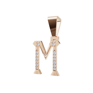 จี้เพชร Aarinya Lab Grown Diamond ทอง 9K ตัวอักษร M ทรงกลมเจียระไนแบบเหลี่ยมเพชรพลอย ของขวัญงานแต่งงาน - Product Image 6