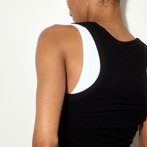 Women's Fitness Sporty Loose Fit Gym Tank <b>Tops</b> 100% Cotton Jersey Lace Front OEM Services Factory Direct Sale 140g - Product Image 3