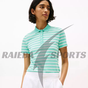 Camisetas Polo a Rayas de Algodón Orgánico Premium 2026 para Mujer, Modernas, Elegantes, de Venta Caliente, Personalizadas, MOQ Bajo, Corte Ajustado - Product Image 3